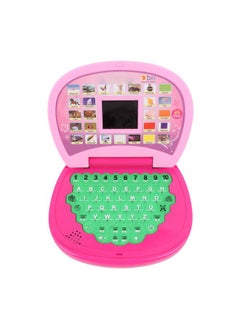 NIBEMINENT Kids Laptop Educational Learning LED Screen Portable Handle Computer Toy for Children Pink  - Image 1