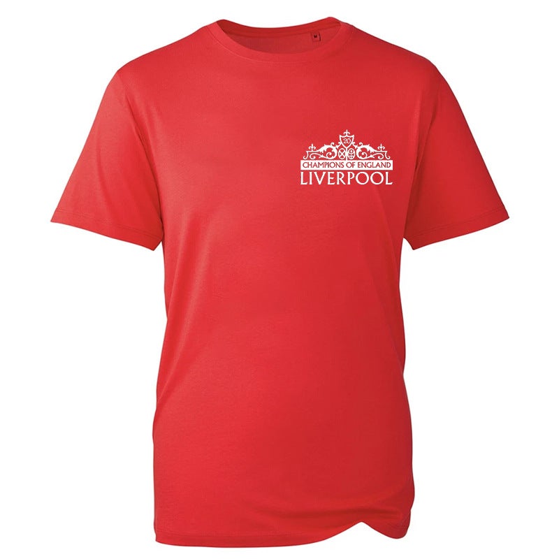 Champions Of England Liverpool Printed Loose T-Shirt Men And Women Casual Short Sleeve - Image 2