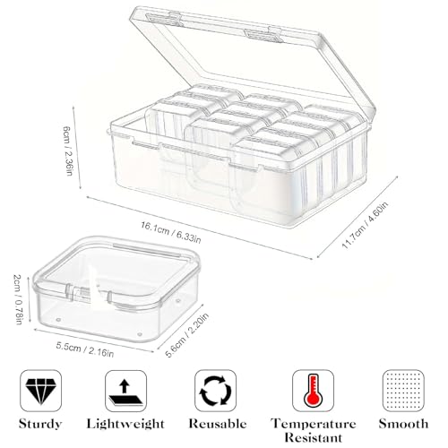 Jubobu Jewellery Organizers Box Set of 16 Pcs,Transparent Jewellery Storage Box Earrings,Jewellery,Necklace,Beads,Used for Storing DIY Craft Organizers(1 Big+15 Small) - Image 2