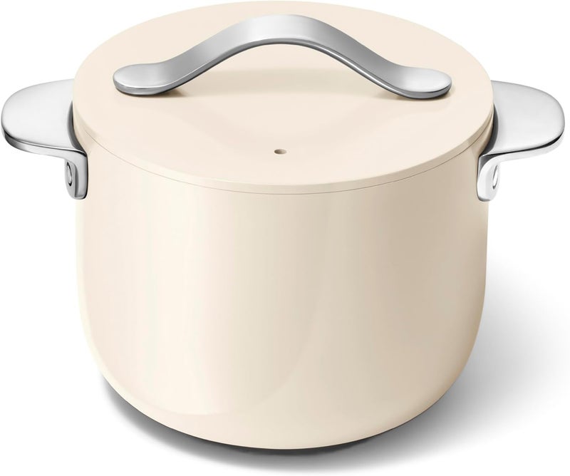 Caraway Petite Cooker - 2 Qt Ceramic Coated Pot - Free From Forever Chemicals - Perfect for Rice, Grains, or Sauces - Cream - Image 1