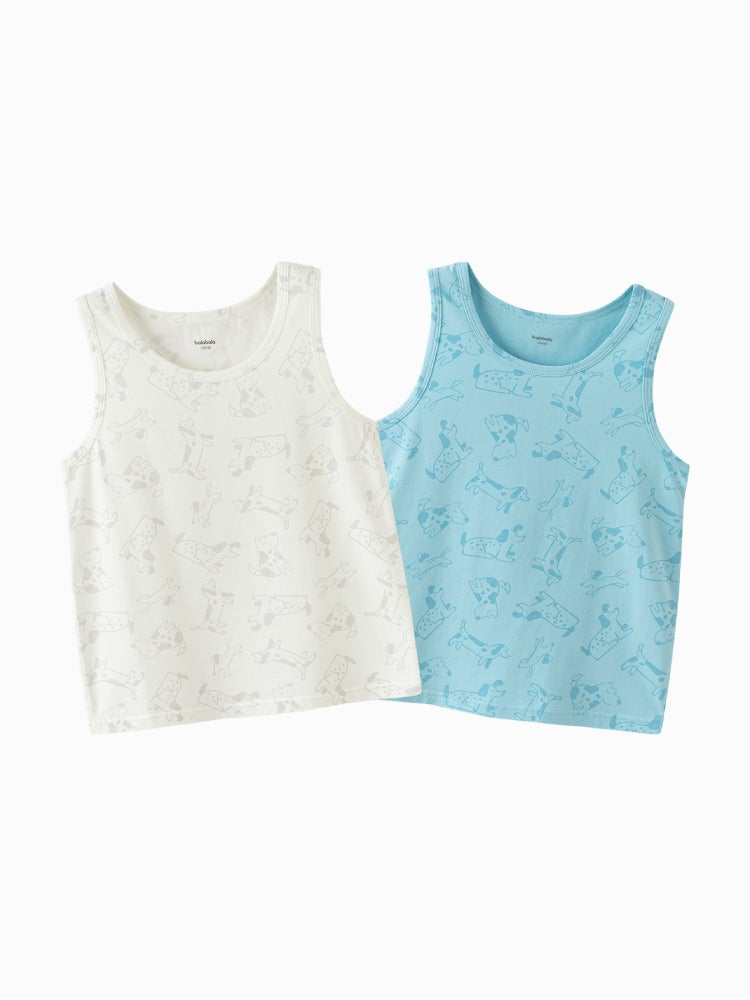 بالابالا طقم فانيلات قطنية بدون أكمام من قطعتين للأولاد - Image 1