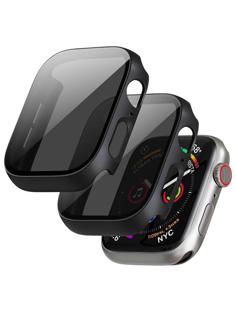Aookay - [2 Pack] for Apple Watch Series 10/X 46mm Privacy Screen Protector Case, [Anti-Peeping] Ultra-Thin Tempered Glass Case Cover for Apple Watch Series 10/X 46mm (Black) - Image 1