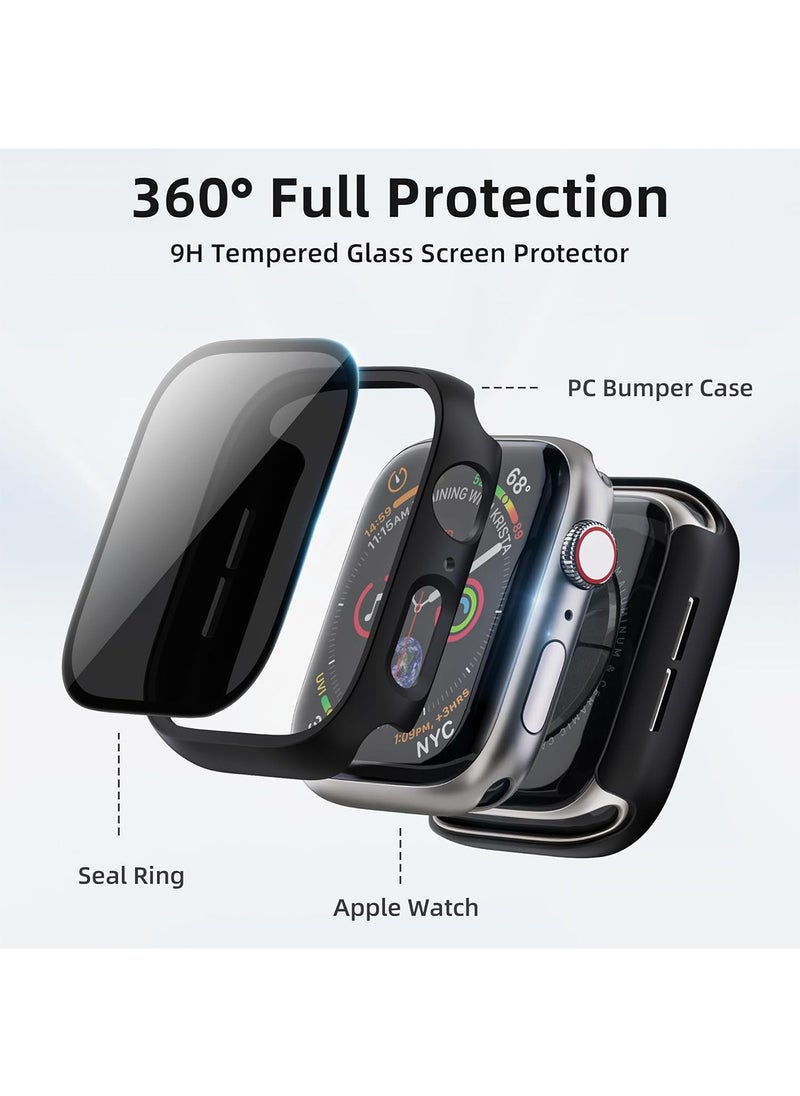 Aookay - [2 Pack] for Apple Watch Series 10/X 46mm Privacy Screen Protector Case, [Anti-Peeping] Ultra-Thin Tempered Glass Case Cover for Apple Watch Series 10/X 46mm (Black) - Image 1