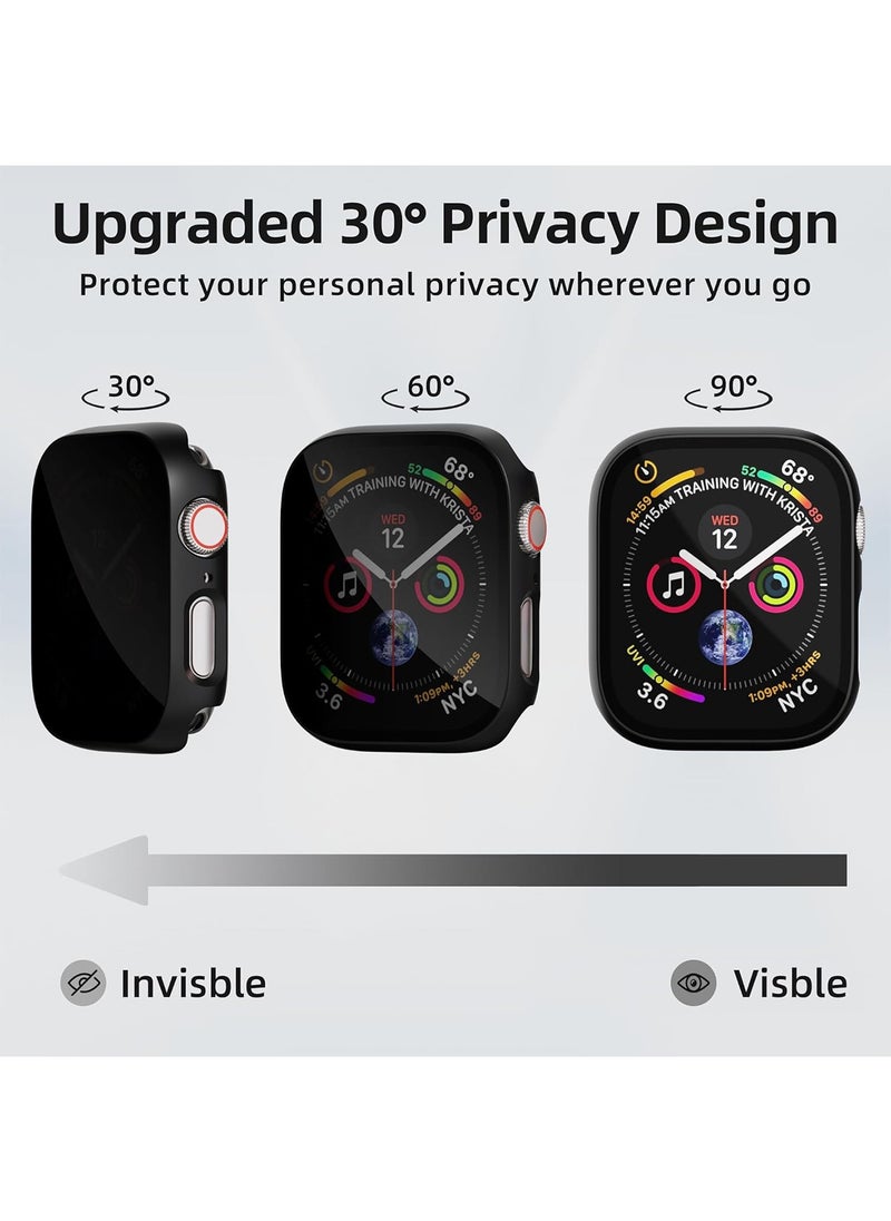 Aookay - [2 Pack] for Apple Watch Series 10/X 46mm Privacy Screen Protector Case, [Anti-Peeping] Ultra-Thin Tempered Glass Case Cover for Apple Watch Series 10/X 46mm (Black) - Image 1