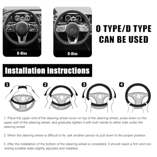 Yourkar Car Steering Wheel Cover, 15 Inch Leather D-Shaped Comfy Grip Steering Wheel Protector, Anti-Slip Steering Wheel Cover with 3D Honeycomb for Most Vehicles, Car Accessories (Red) - Image 3