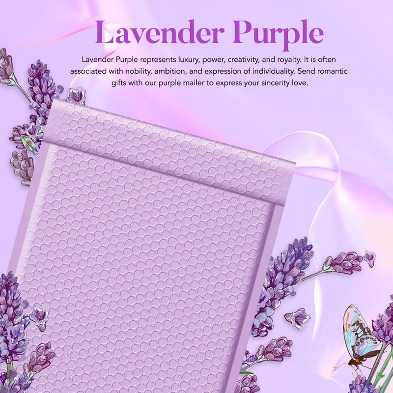 Fuxury Large Bubble Mailers 10.5x16" 40 Pack Self Seal Padded Envelopes Waterproof Mailing Envelopes Bubble Padded Mailers for Packaging, Small Business #5 Lavender - Image 2