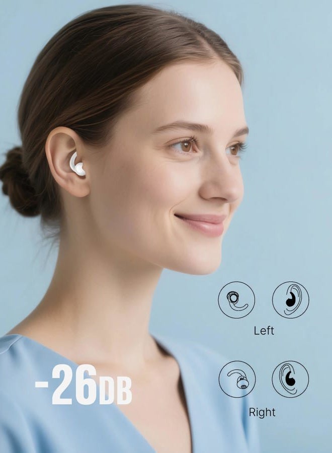 Afflatus Ear Plugs for Sleep, Silicone Ear Plugs for Sleeping Noise Cancelling Reusable, 2 Sizes S/L, Comfortable Earplugs for Sleep, Noise Cancelling, Snoring, for Adults(Light Grey) - Image 5
