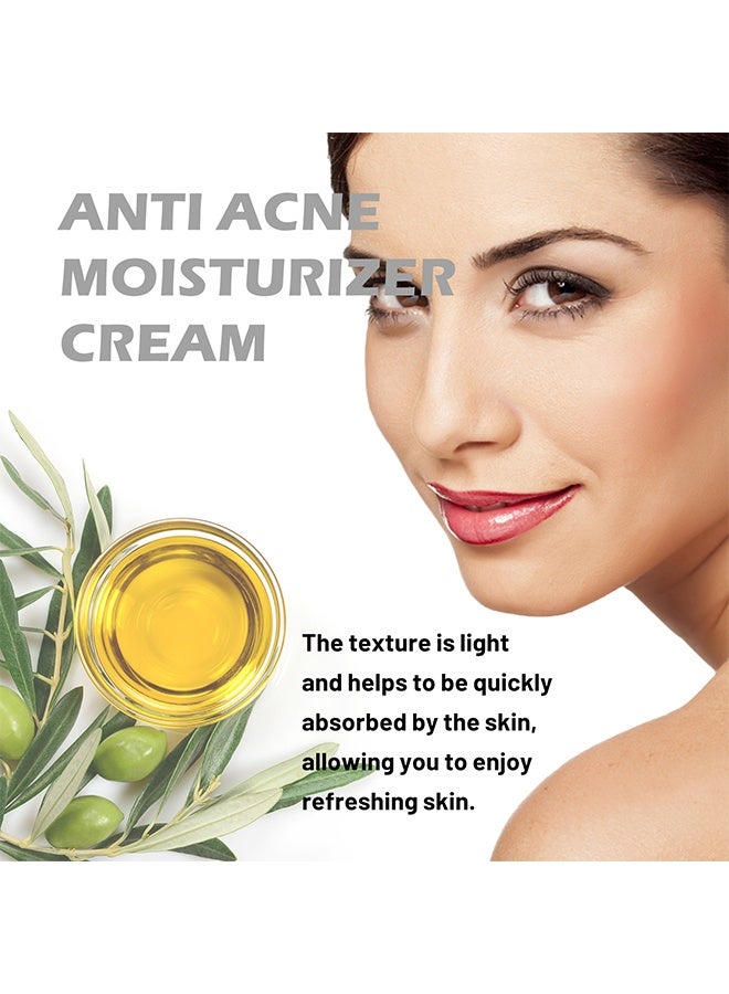 إيلهو كريم مرطب مضاد لحب الشباب، كريم مرطب للوجه للبشرة المعرضة لحب الشباب، كريم وجه للتحكم في حب الشباب بحمض الهيالورونيك والنياسيناميد، كريم لإزالة حب الشباب للترطيب، عناية بالبشرة للبشرة الحساسة 50 جرام - Image 2