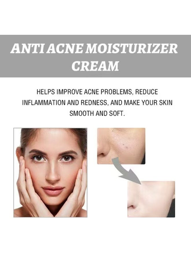 إيلهو كريم مرطب مضاد لحب الشباب، كريم مرطب للوجه للبشرة المعرضة لحب الشباب، كريم وجه للتحكم في حب الشباب بحمض الهيالورونيك والنياسيناميد، كريم لإزالة حب الشباب للترطيب، عناية بالبشرة للبشرة الحساسة 50 جرام - Image 3