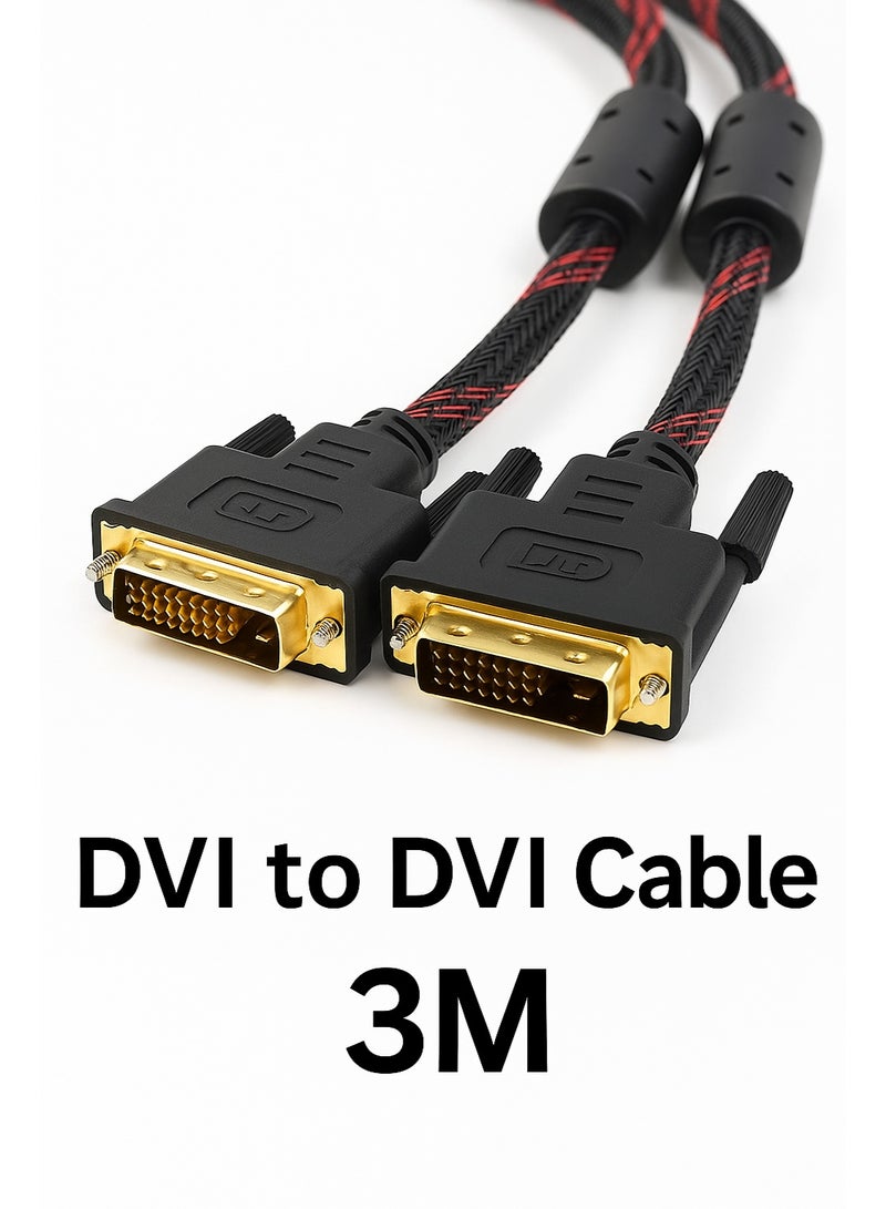 فوجيشكا كابل 24+1 DVI إلى DVI بطول 3 متر – لنقل الفيديو عالي الدقة – متوافق مع الشاشات وأجهزة الكمبيوتر والتلفزيون  - Image 5