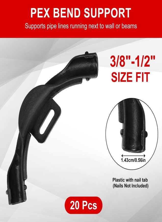 Tobeelec 20 Pcs 3/8" - 1/2" Pex 90 Degree Elbow Plastic Tubing Bend Support Black Pex Fittings Pex Clamps Tube Holder 1/2 Inch - Image 2