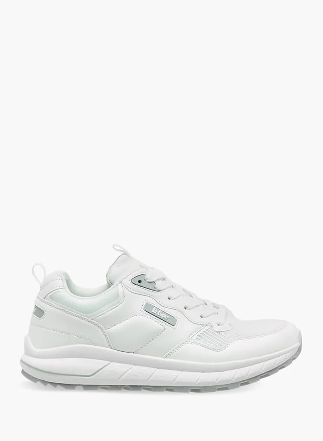 Lee Cooper Mens Panelled Lace-Up Low Ankle Sneakers With Pull Tabs