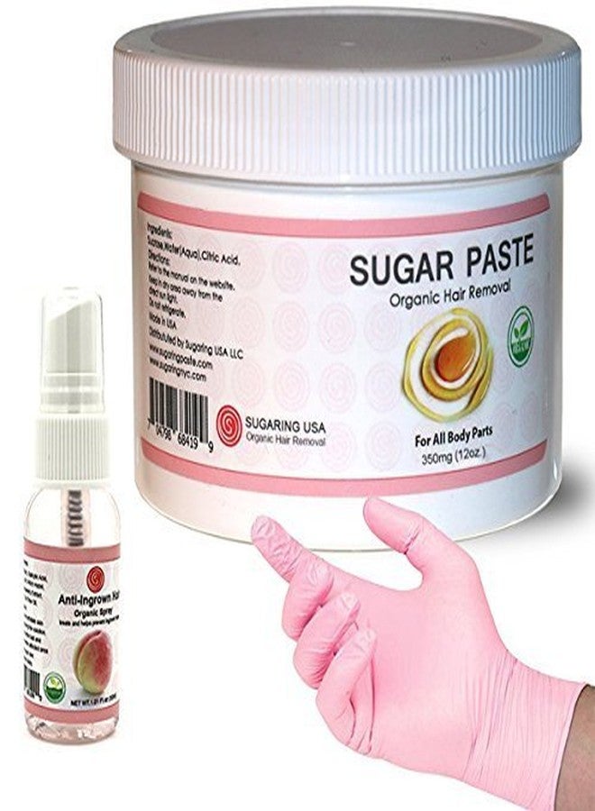 Sugaring NYC Kit - 350 Jar Sugaring Paste, Anti Ingrown Hair Solution and Set of Gloves - Perfect for Bikini Sugaring, Brazilian Sugaring & Legs - Image 1