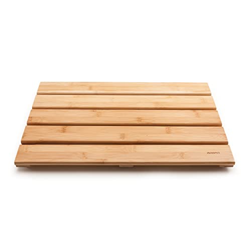 GOBAM GOBAM Natural Bamboo Bath Mat  NonSlip Shower  Bathtub Mat Easy Clean Indoor  Outdoor Floor Mat for Spa Sauna Pool  Small 197 x 13 inches 