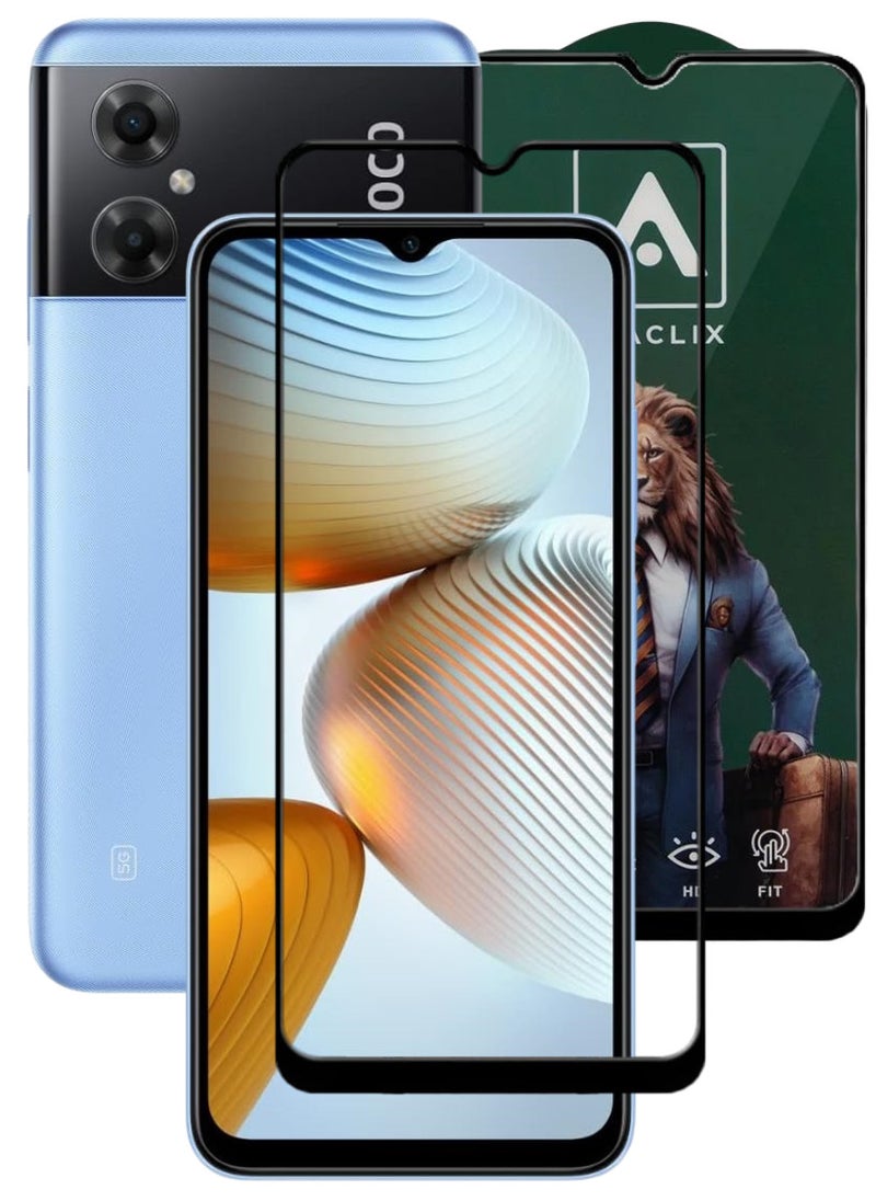 ACLIX Antistatic ESD Dustproof Premium Quality High Definition Tempered Glass Screen Protector Designed For Xiaomi Poco M4 5G - Image 1