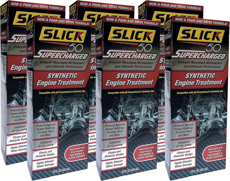 Slick 50 Supercharged Full Synthetic Engine Treatment, 15 fl. oz, 6 Pack