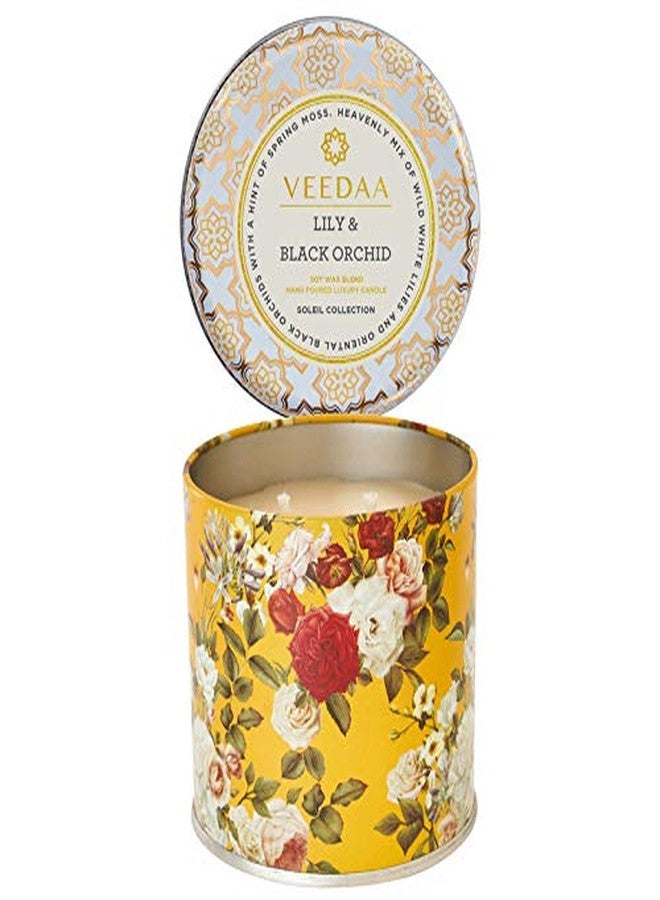 VEEDAA Lily & Black Orchid Soy Wax Mason Tin Scented Candle (Burns 25 Hours) - Image 2