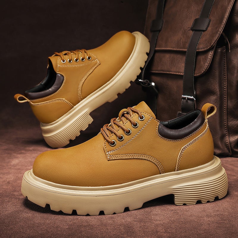 Ultra-Light Thick-Soled Autumn New Men'S Yellow Boots Popular Short Boots Men'S Casual Warm Work Boots - Image 2