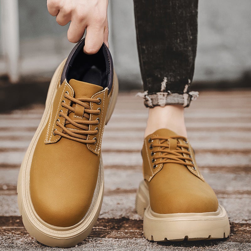 Ultra-Light Thick-Soled Autumn New Men'S Yellow Boots Popular Short Boots Men'S Casual Warm Work Boots - Image 4