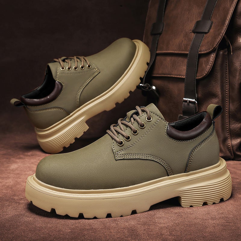 Ultra-Light Thick-Soled Autumn New Men'S Yellow Boots Popular Short Boots Men'S Casual Warm Work Boots - Image 3
