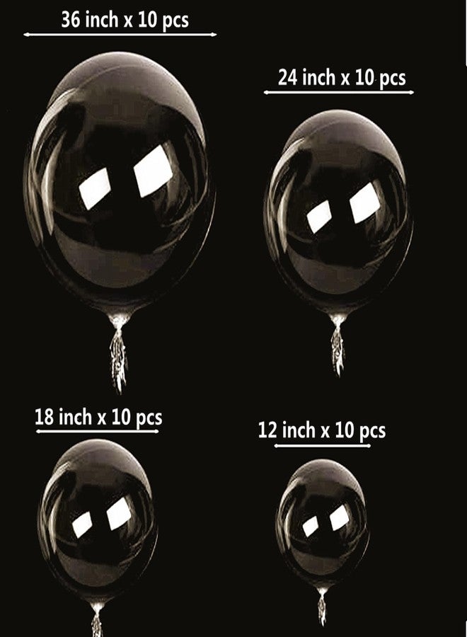 UZER Clear Bobo Balloons 40 pieces, 4 Sizes Transparent Bubble Balloon,Different Sizes for Wedding Birthday Christmas Indoor Outdoor Party Decoration (12/18/24/36 inches) - Image 3