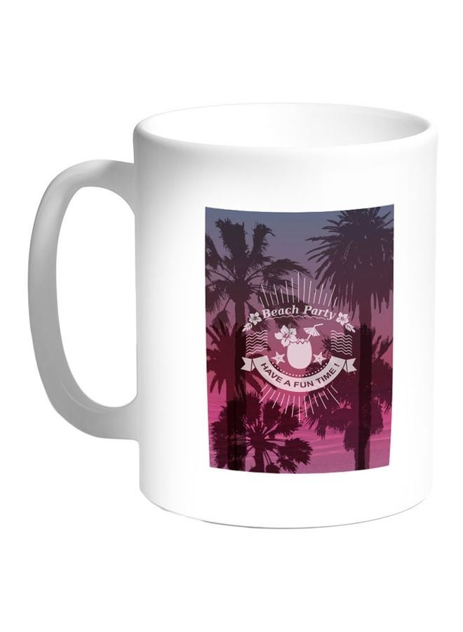 RYN Beach Party Printed Coffee Mug Blue/White 11ounce