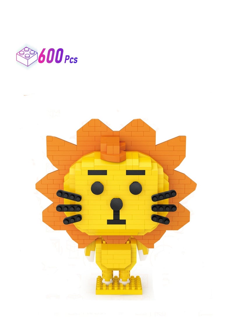 600pcs Lion Model Set Building Blocks Creative Diy Simulation Collection Building Assembly Children'S Toys Home Decoration - Image 1