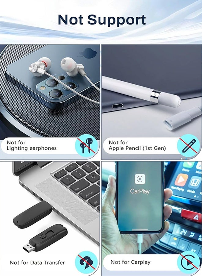Wffo 2 Pack USB C to Lightning Microphone Adapter - USB C Male to Lightning Female Adapter for Wireless Lavalier Microphone for iPhone 16/15 Plus Pro Max, iPad Pro/Air, Not for Headphone/Data (White) - Image 5