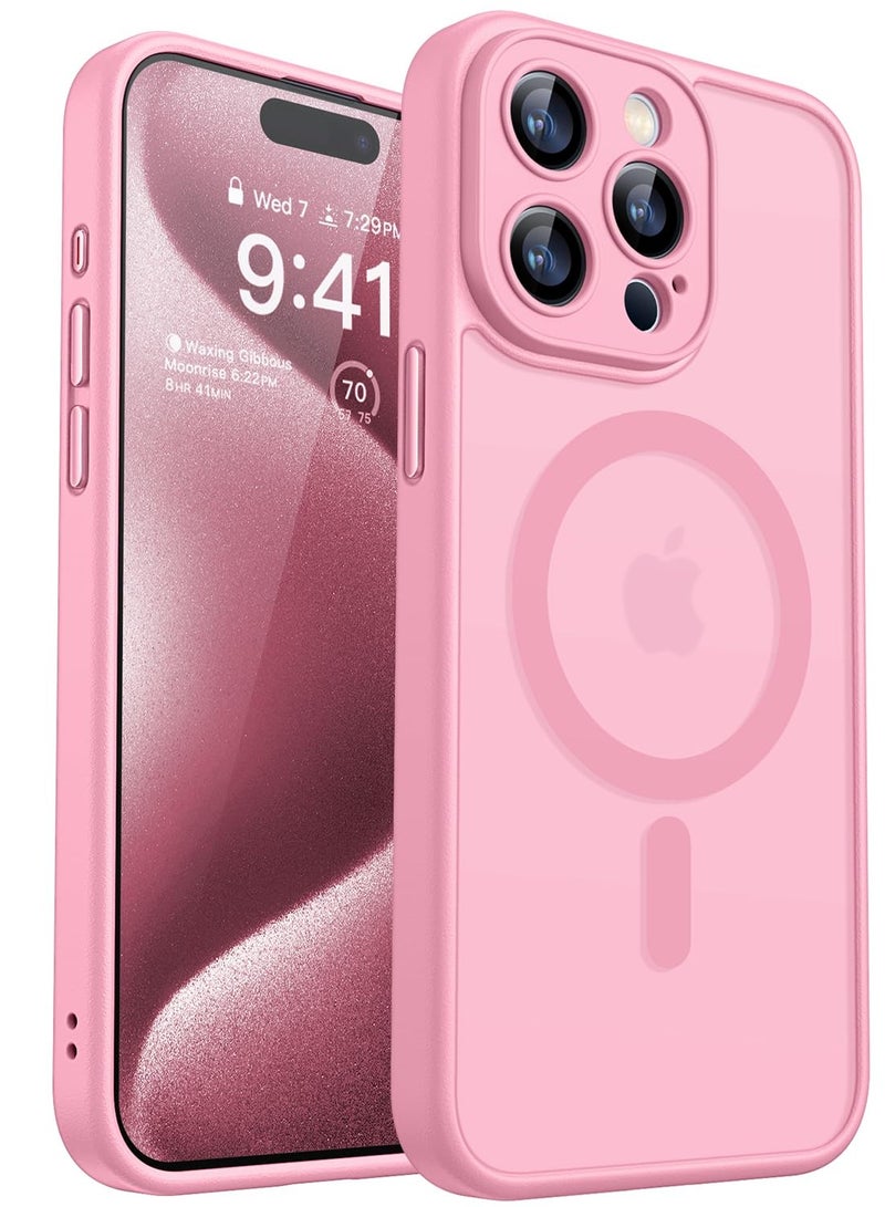 SOKAD MagSafe Matte Pink Case for iPhone 15 Pro, Full Camera Protection - Image 1