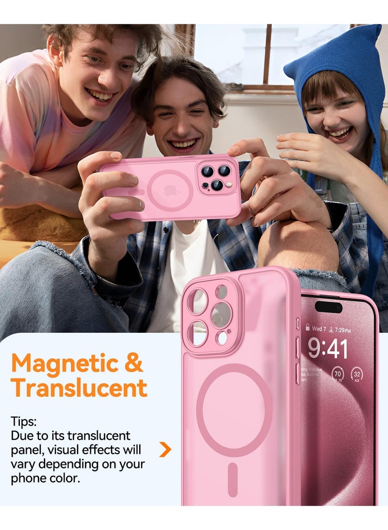 SOKAD MagSafe Matte Pink Case for iPhone 15 Pro, Full Camera Protection - Image 3