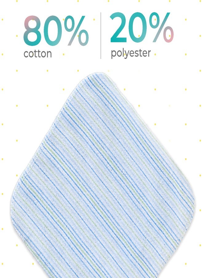 Spasilk Washcloth Wipes Set for Newborn Boys and Girls, Soft Terry Washcloth Set, Pack of 10, Blue Dots - Image 4