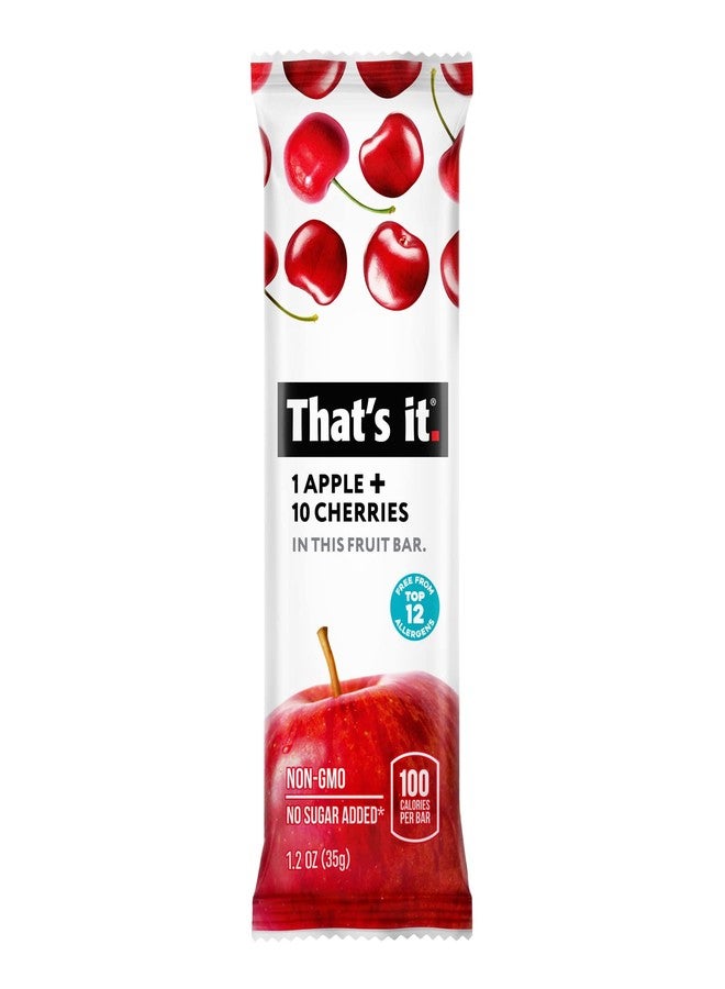 That's it. Apple + Cherry 100% Natural Real Fruit Bar, Best High Fiber Vegan, Gluten Free Healthy Snack, Paleo for Children & Adults, Non GMO No Sugar Added, No Preservatives Energy Food (12 Pack) - Image 2