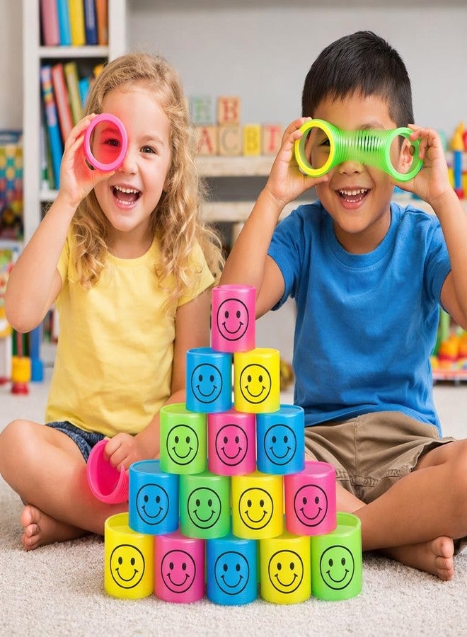 SSKR Mini Rainbow Spring Toy Set (Pack of 36) | Smiley Face Colorful Stretchable Coil Toy for Kids | Stress Relief & Best Birthday Return Gifts - Image 4