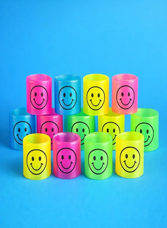 SSKR Mini Rainbow Spring Toy Set (Pack of 36) | Smiley Face Colorful Stretchable Coil Toy for Kids | Stress Relief & Best Birthday Return Gifts - Image 3