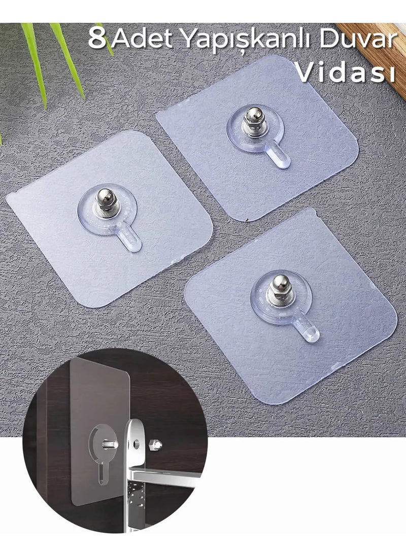 Octopus Bazaar 8 Pieces Adhesive Wall Screws  - Image 1
