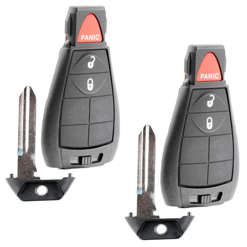 KeylessOption Keyless Entry Remote Control Car Key Fob Starter Clicker for Dodge Chrysler Jeep (Pack of 2) - Image 3
