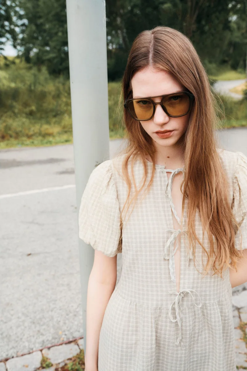 اتش اند ام فستان قطني بربطة أمامية