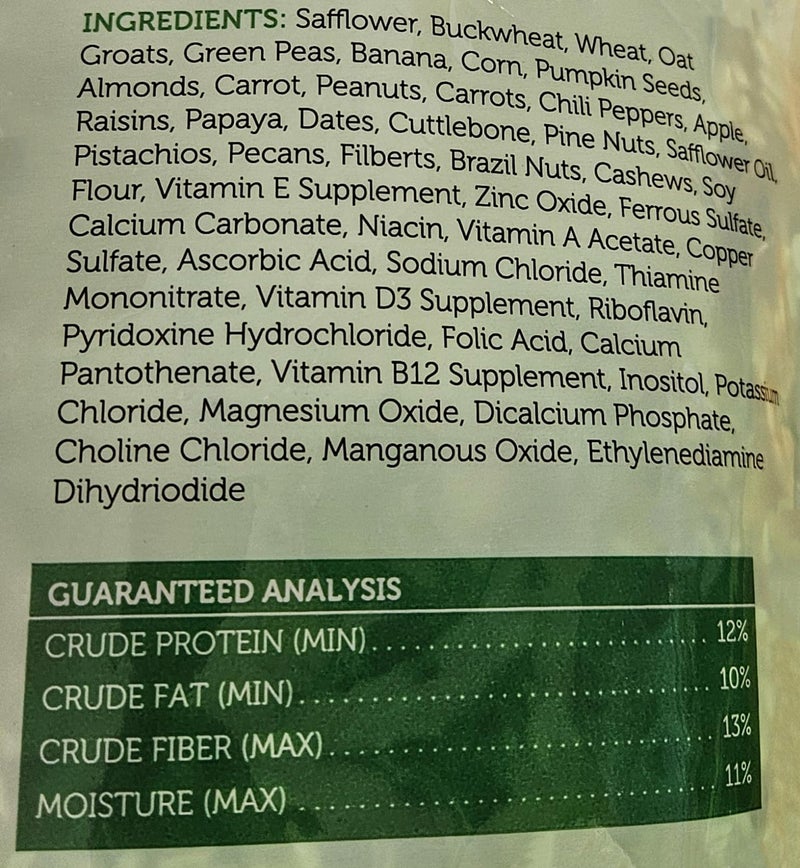 Sweet Harvest Parrot Bird Food (No Sunflower Seeds), 4 lbs Bag - Seed Mix for a Variety of Parrots - Image 3