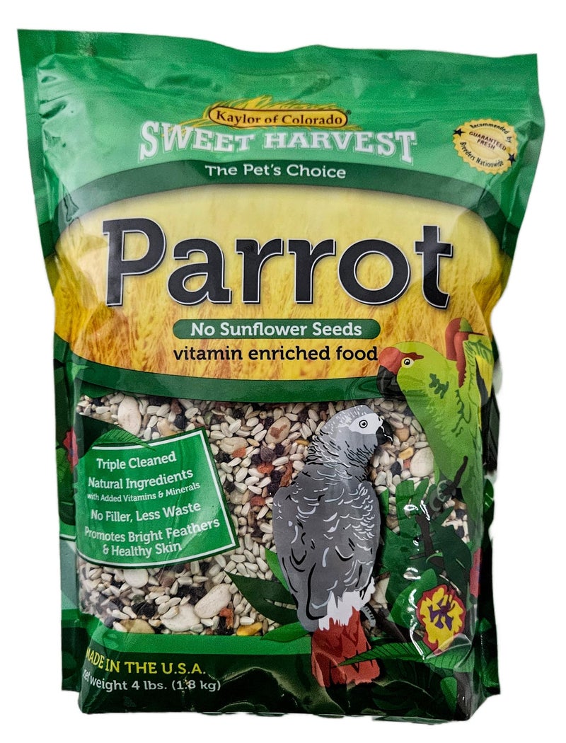Sweet Harvest Parrot Bird Food (No Sunflower Seeds), 4 lbs Bag - Seed Mix for a Variety of Parrots - Image 1