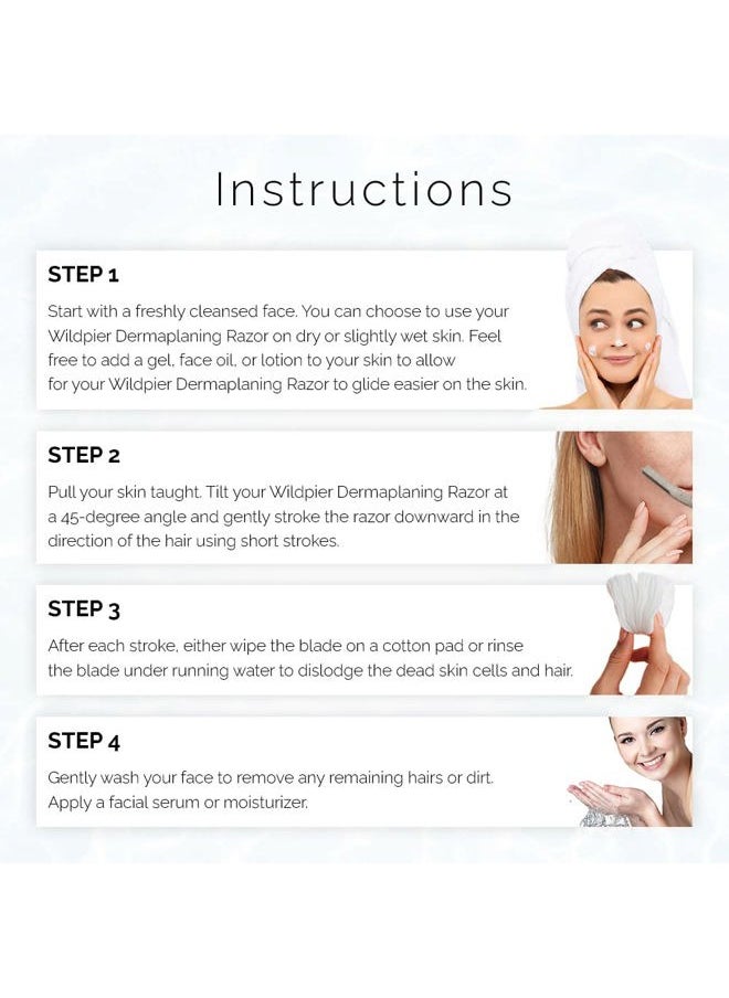 Wildpier - Beauty Dermaplaning Tool Razors, Facial Hair Removal for Women, Plant Based Hair Trimmer Shaver for Face, Eyebrows, Chin, Jawline, Underarms, Bikini - Image 1