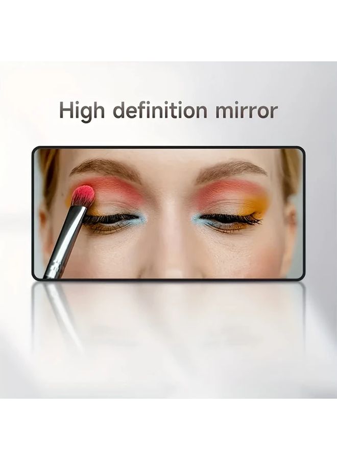 Black 1pc Car Makeup Mirror Wide Angle Tinted HD Full Coverage Sun Visor Clip On - Image 4