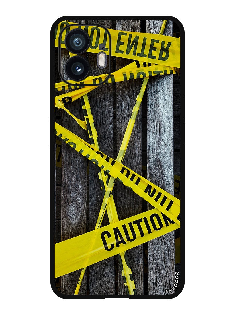 Theodor Protective Case Anti Scratch Shock Proof Bumper Cover For Nothing Phone (2) barricade_tape_tape_yellow - Image 1