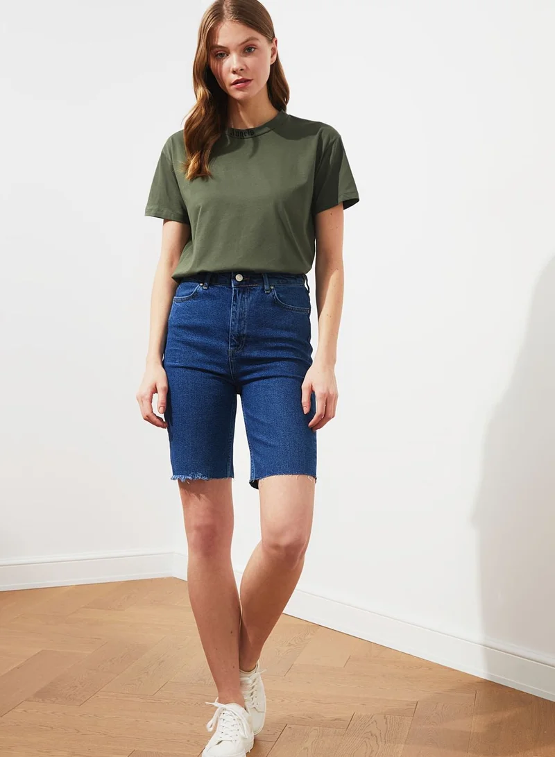 trendyol High Waist Denim Shorts