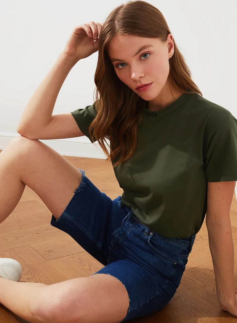 trendyol High Waist Denim Shorts