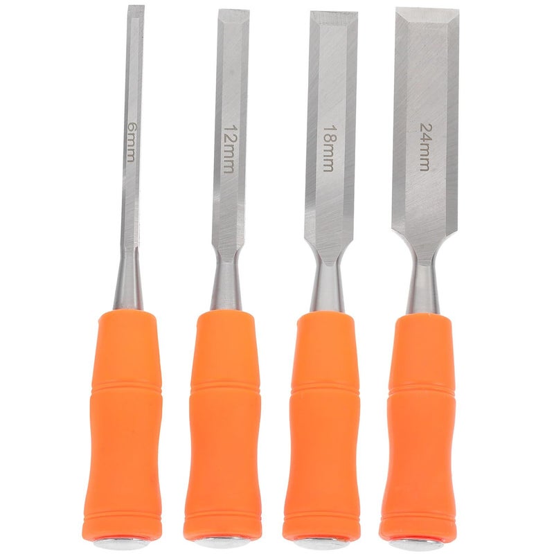 4pcs Wood Chisel Set with Sharp Blades Comfortable Grip for DIY Carving Woodworking Craft Projects - Image 2