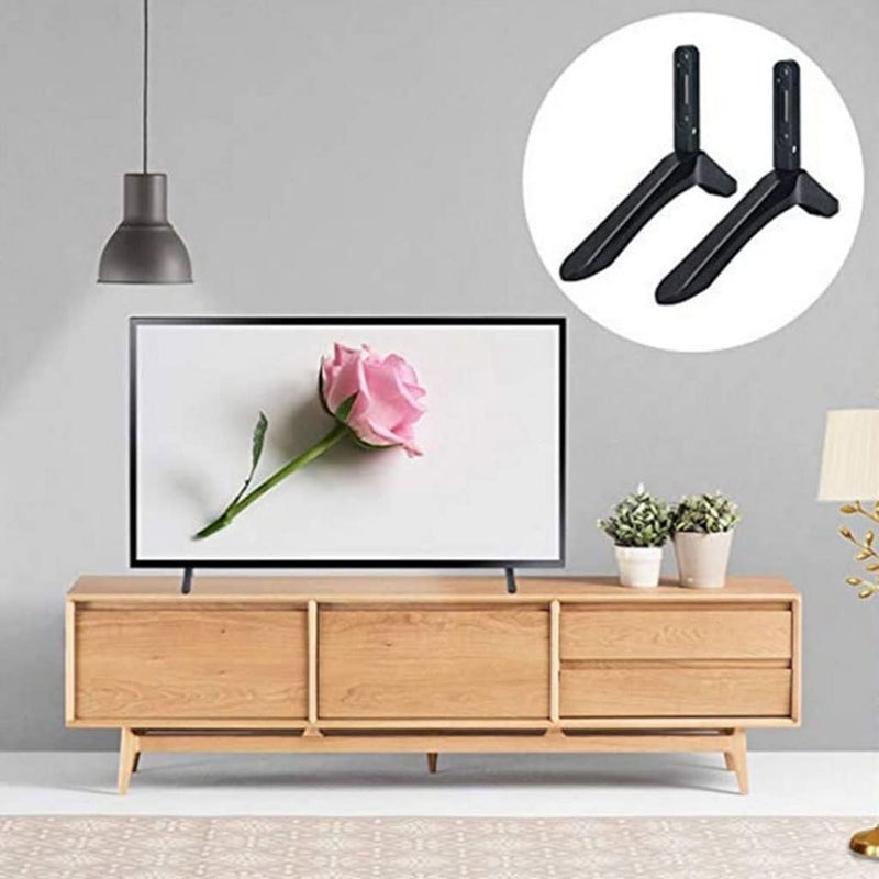 SWIUKPHE TV Pedestal Set, TV Base Pedestal Feet, TV Stand Mount Table Top TV Stand Base Legs for Most 32-65 In LCD LED Plasma Flat Screen - Image 2