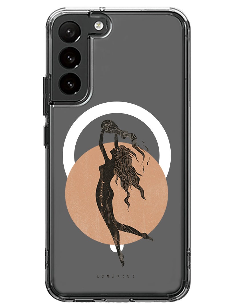 Theodor Magnetic Case for Samsung Galaxy S23 Plus 6.6-inch Compatible with MagSafe Wireless Charging, Shockproof Phone Bumper Cover Aquarius - Image 1