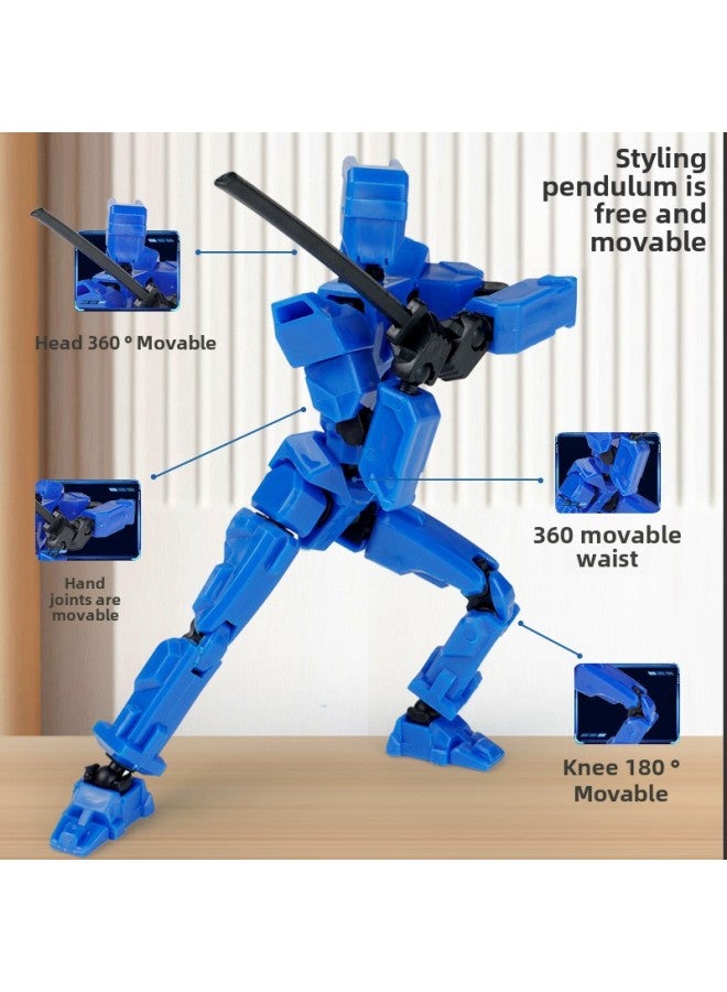 Creative Assembled 13-joint Doll Building Blocks 3D Printing Multi-joint Human Joint Spider Decompression Toy-Color:Assembled Spider + Doll (grey) With Portable Artillery - Image 4