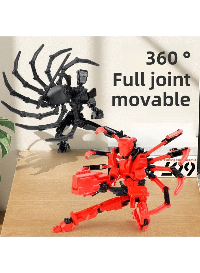 Creative Assembled 13-joint Doll Building Blocks 3D Printing Multi-joint Human Joint Spider Decompression Toy-Color:Assembled Spider + Doll (grey) With Portable Artillery - Image 3