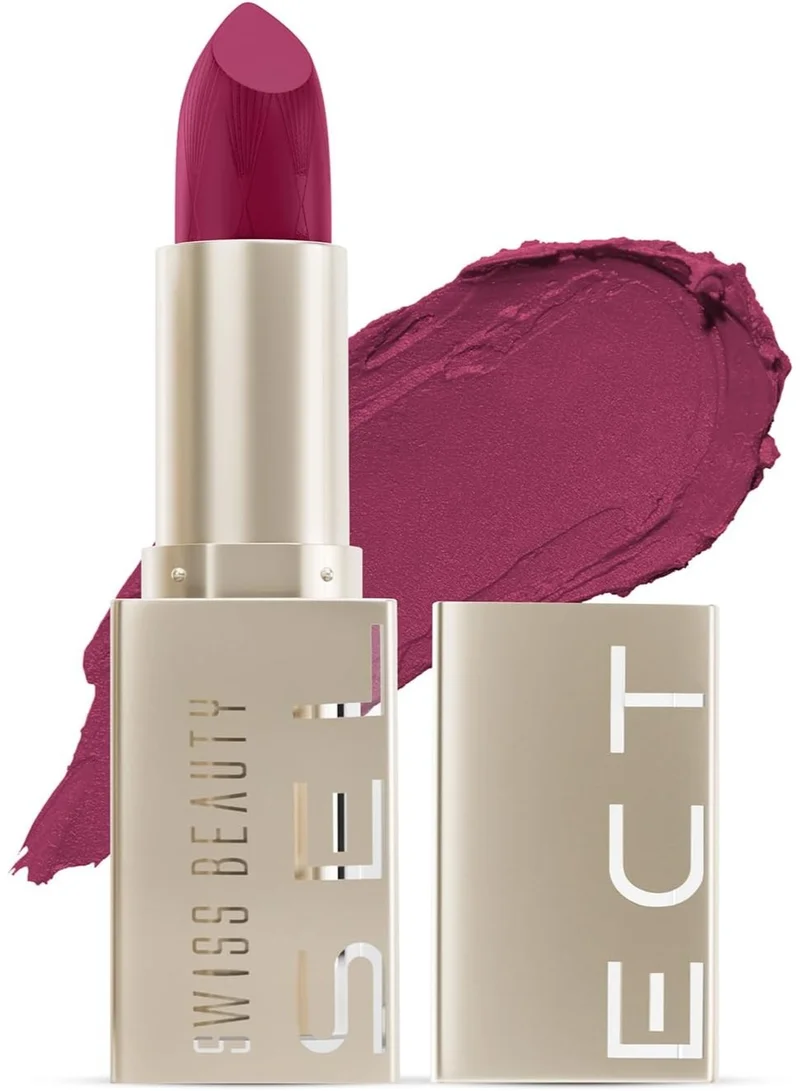 Swiss Beauty Swiss Beauty Select Crème Touch Hydrating Lipstick | With Vitamin E and Tea Tree Oil | High -shine finish | shade - Pleasing Plum - 4 gm